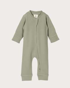 Siblings Footless Onesie: Cotton Footless Onesie - Sage