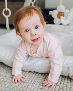Siblings Footless Onesie: Cotton Footless Onesie - Petal