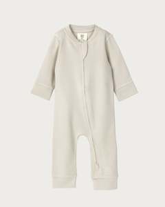 Cotton Footless Onesie - Oat