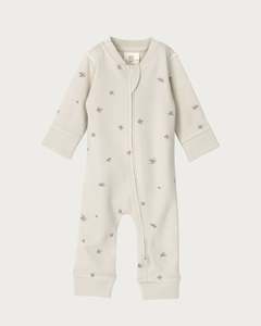 Cotton Footless Onesie - Walnut Star