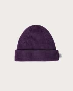 New: Merino Ribbed Beanie - Plum