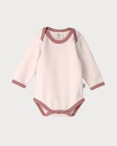 Contrast Collection: Cotton Long Sleeve Bodysuit - Petal Contrast