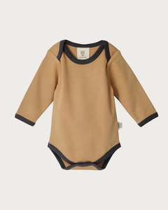Cotton Long Sleeve Bodysuit - Marigold Contrast
