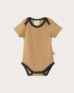 Cotton Short Sleeve Bodysuit - Marigold Contrast