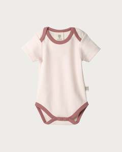 Contrast Collection: Cotton Short Sleeve Bodysuit - Petal Contrast