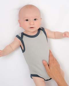 Contrast Collection: Cotton Singlet Bodysuit - Sky Contrast