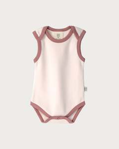 Cotton Singlet Bodysuit - Petal Contrast