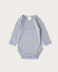 Siblings Merino Bodysuit: Merino Long Sleeve Bodysuit - Periwinkle