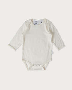 Merino Long Sleeve Bodysuit - Cream