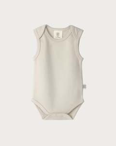 Toddler 1 2y: Cotton Singlet Bodysuit - Oat