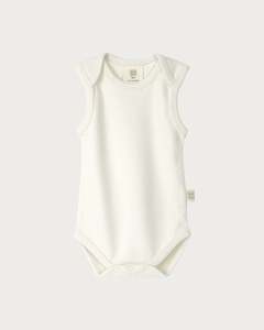 Toddler 1 2y: Cotton Singlet Bodysuit - Cream