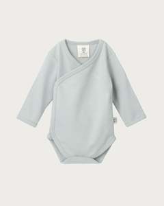 Cotton Kimono Bodysuit - Sky