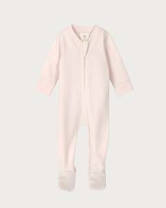Cotton Footed Onesie - Petal