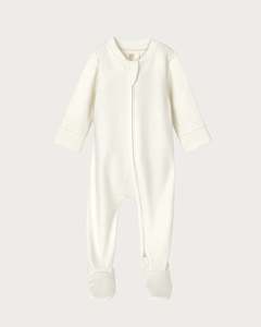 Cotton Footed Onesie - Cream