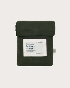 Organic Cotton Interlock: Cotton Bassinet Fitted Sheet - Moss
