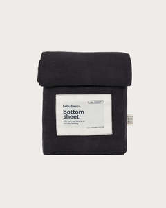 Organic Cotton Interlock: Cotton Bassinet Fitted Sheet - Charcoal