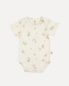 Cotton Short Sleeve Bodysuit - Galah
