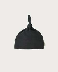 Cotton Knotted Beanie - Charcoal