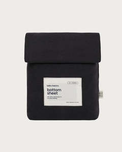 Sleep 1: Cotton Cot Fitted Sheet - Charcoal