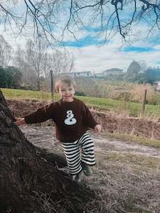 Knitwear: Chocolate Pikorua Knit Set