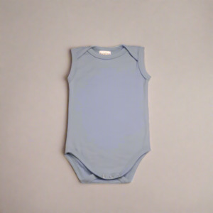 Merino Singlet Bodysuit - Sky Blue - 3-6 months