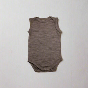 Outlet: Merino Singlet Bodysuit - Jersey Grey
