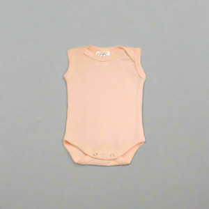 Merino Interlock Singlet Bodysuit - Peach Pink