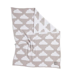 Living Textiles Grey Clouds - Chenille Blanket