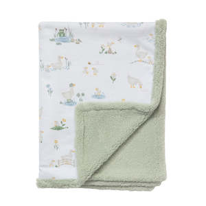 Blankets: Living Textiles Goosey Goosey - Jersey Sherpa Pram Blanket