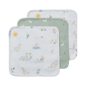 Linen: Living Textiles Goosey Goosey - Wash Cloths 3pk