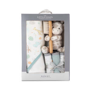 Little Linen Bath Gift Set Savanna Giraffe