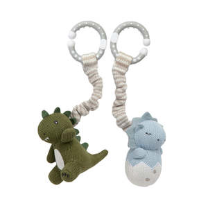 Living Textiles Dinosaurs - Stroller Toy 2pk