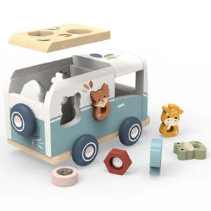 Wooden Toys: Speedy Monkey Shape Sorter Van