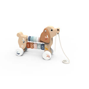 Wooden Toys: Speedy Monkey Puppy Pull Along