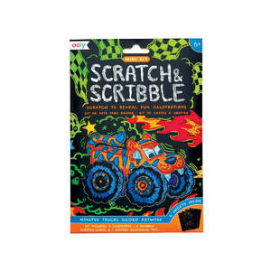 Ooly Mini Scratch & Scribble Art Kit - Monster Truck
