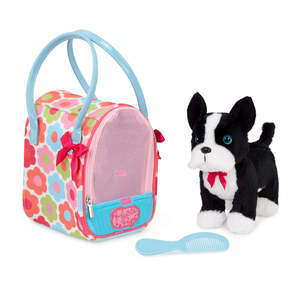 Pucci Pup Plush Pup & Flower Print Glam Bag
