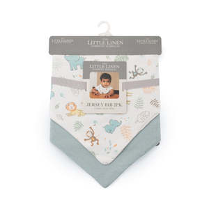 Little Linen Jersey Bib 2pk Savanna Giraffe