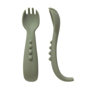 Utensils: All4Ella Curved Silicone Fork - 2 Pack