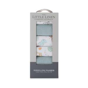 Little Linen Towelling Washer 6pk Savanna Giraffe