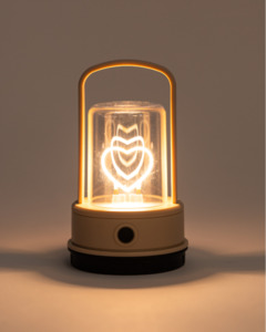 Night Lights: Pink Heart Lantern USB Recharge