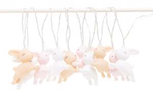 Pastel Bunny Fairy Lights String. AA batteries not incl.