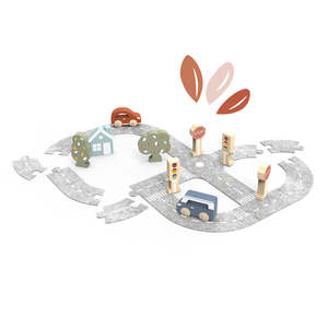 Wooden Toys: Speedy Monkey Car Track Puzzle with Cars