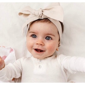 Linen Bow Headband Wraps: Natural Linen bow headband wrap