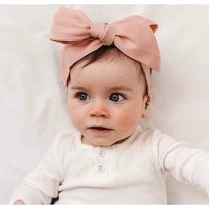 Linen Bow Headband Wraps: Rust Linen bow headband wrap
