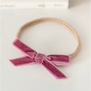 Mauve petite velvet bow