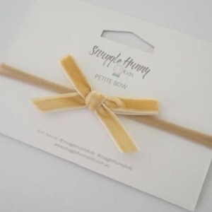 Gold petite velvet bow