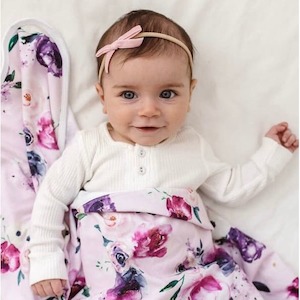 Rose Pink petite velvet bow