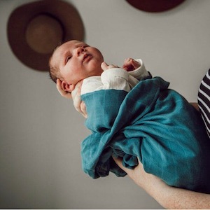 Azure organic muslin wrap