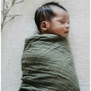 Dusty Olive organic muslin wrap
