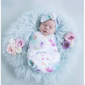 Sweet Petal snuggle swaddle & topknot set